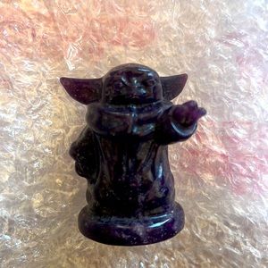 Purple Mica Baby Yoda Grogu Crystal Carving A++ grade